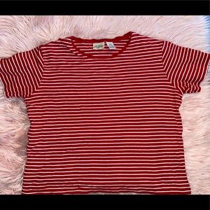 Red and white striped shirt